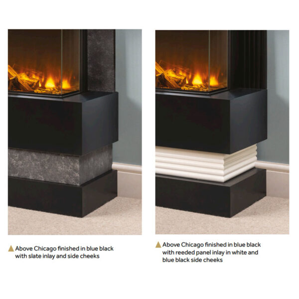 Chicago 1300 Painted / Veneer Electric Fireplace Suite - Image 4