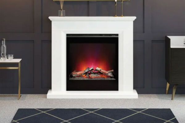 Flare Collection By Be Modern Lorento Marble Electric Fireplace Suite