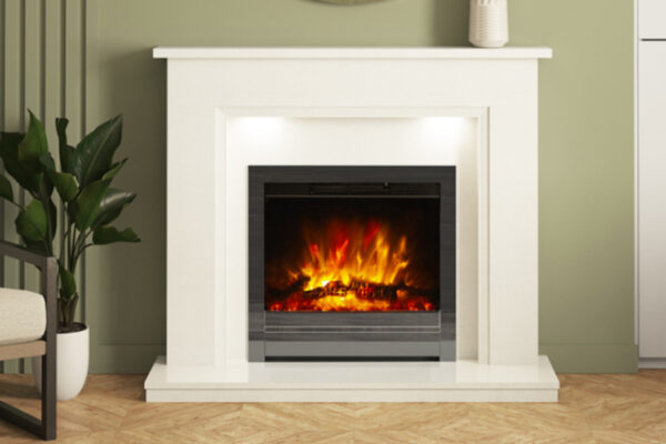 Flare Collection By Be Modern Madalyn Marble Electric Fireplace Suite