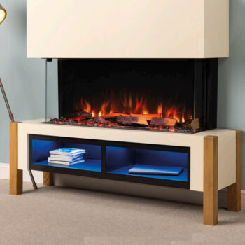 Houston 1500 Painted / Veneer Electric Fireplace Suite