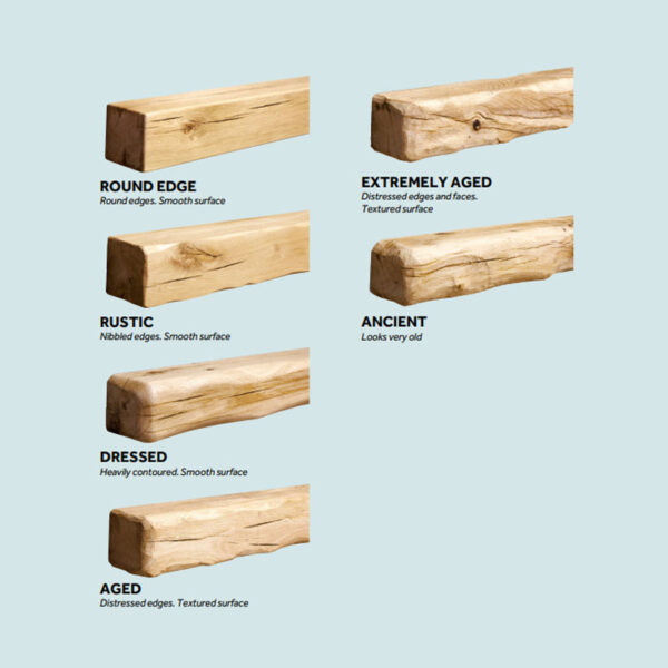 Deep Solid Oak Wood Fireplace Beam - Image 4