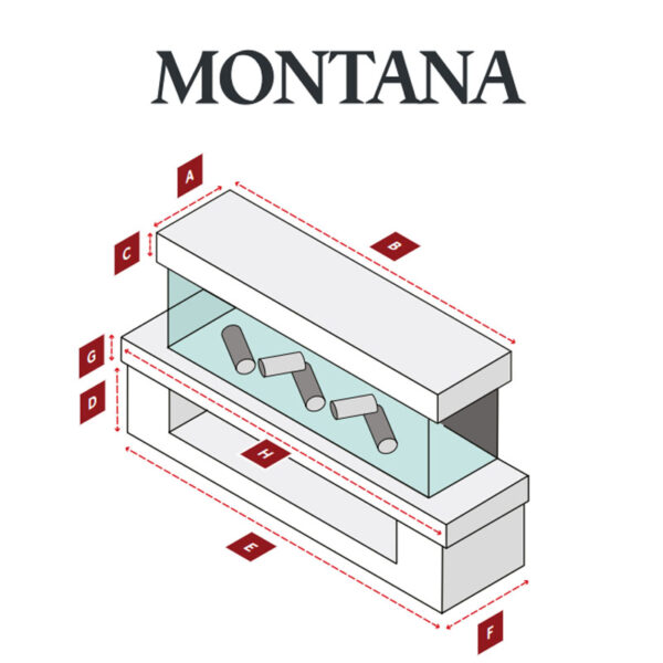 Montana 900 Painted / Veneer Electric Fireplace Suite - Image 3