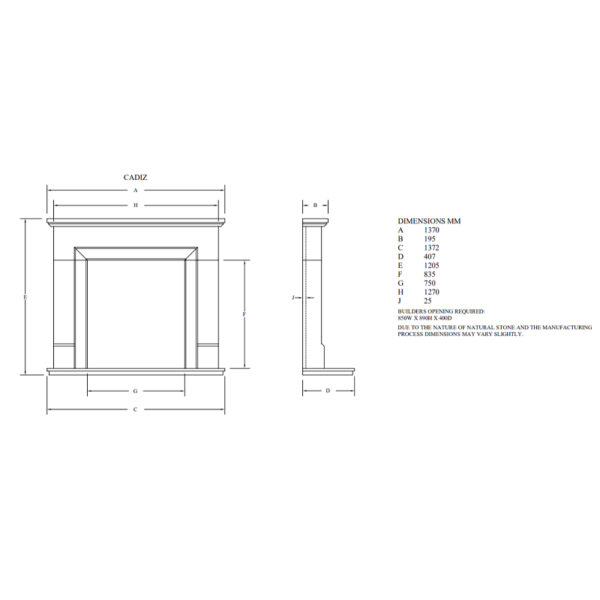 Newman Cadiz Natural Medistone Fireplace Surround - Image 3