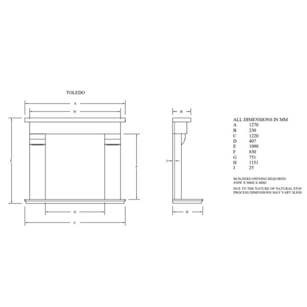 Newman Toledo Limestone Fireplace Surround - Image 3