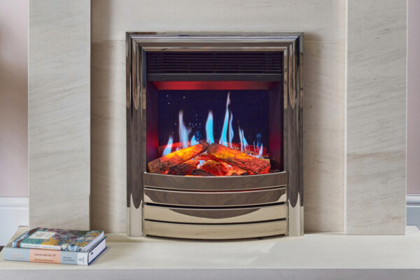 Opulus 16″ Inset Electric Fire Black/Nickel Prestige Trim