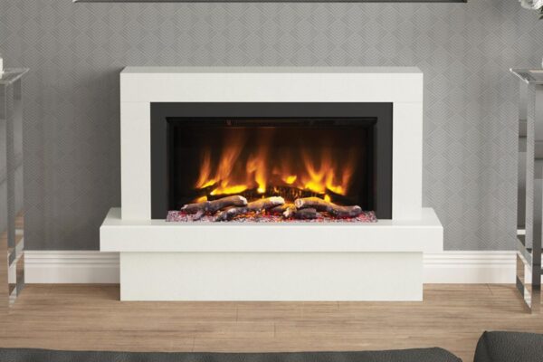 PRYZM Impero Floor Standing Marble Electric Fireplace