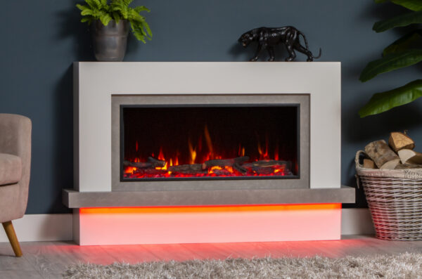 Vermont 85 Painted / Veneer Electric Fireplace Suite - Image 2