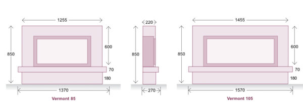 Vermont 85 Painted / Veneer Electric Fireplace Suite - Image 4